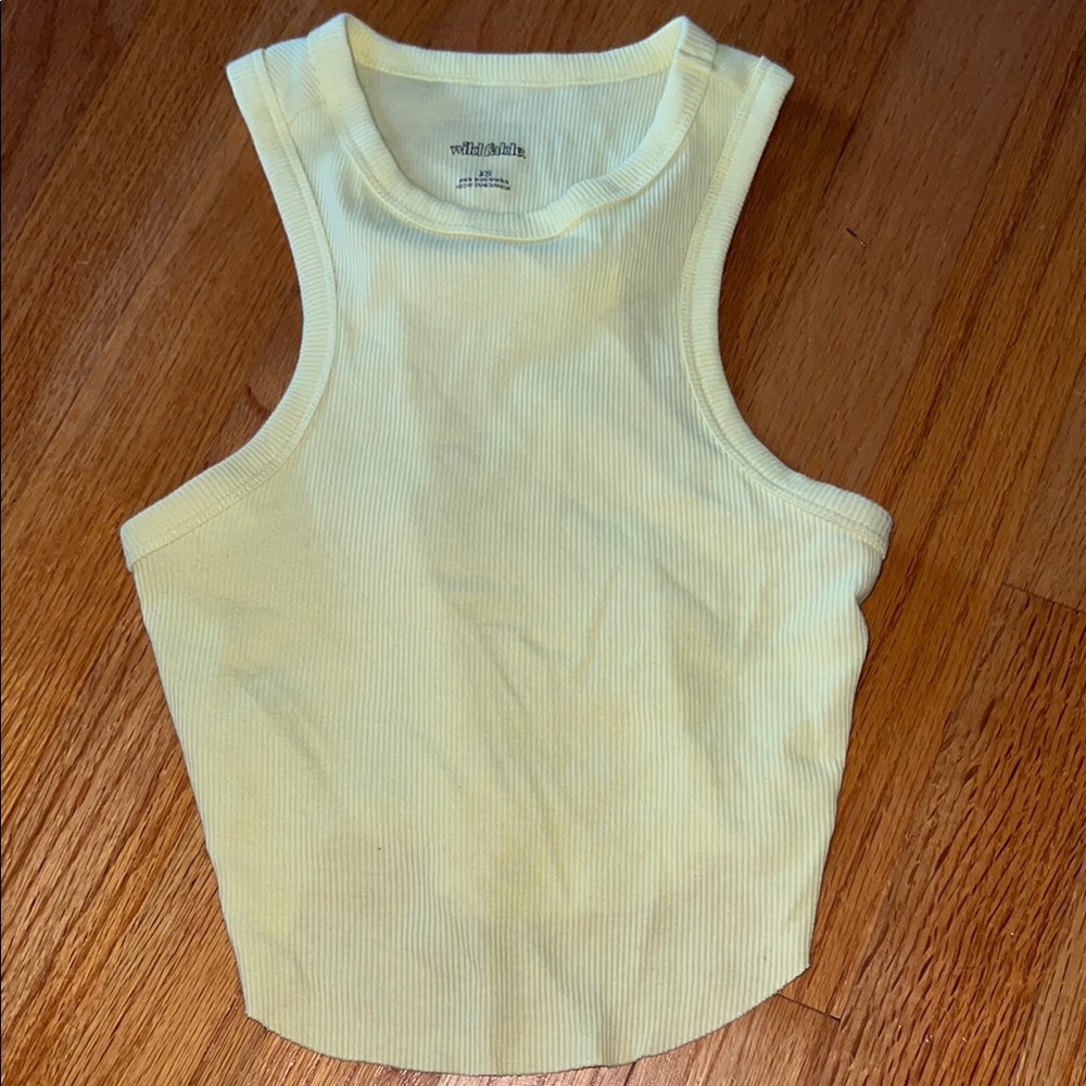 Light Yellow Ribbed Tank Top